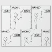 右間違ったイラストレーションラッピング紙 ラッピングペーパー (フラット)