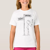 右間違ったイラストレーションTシャツ Tシャツ (正面)