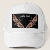 右離れバタフライプリント追加文字 – キャップクール キャップ (正面)