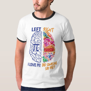 右離れ脳笑いおもしろいPi Tシャツ