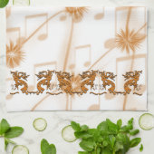 右面ココペリミュージシャン キッチンタオル (折り畳み)