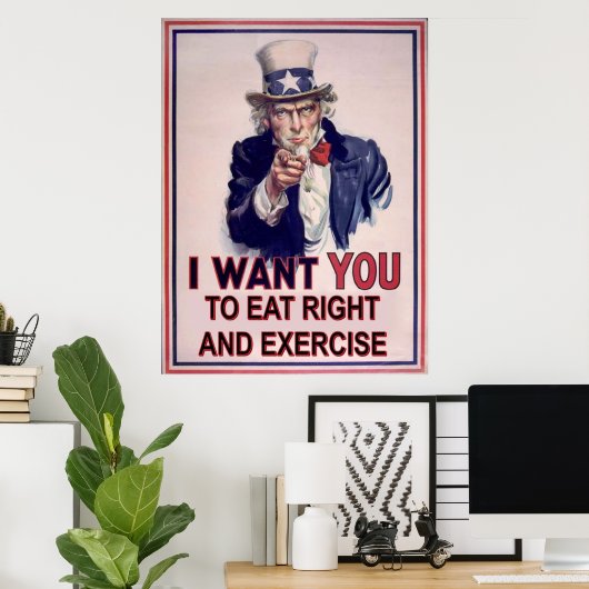 右食べエクササイズ ポスター (ホームオフィス)