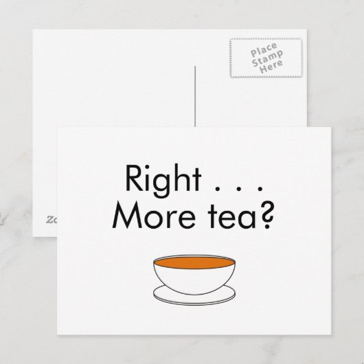 右.....お茶は？ ポストカード (正面/裏面)