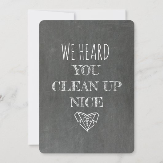 司式人 | 黒板ユーモアプロポーズ 招待状 (正面)