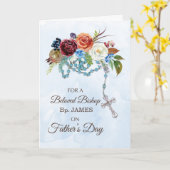 司教の父の日ロザリオの花カラフル付き カード (黄色い花)