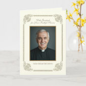 司教写真祈りの言葉聖なる書物、 経典宗教 カード (黄色い花)