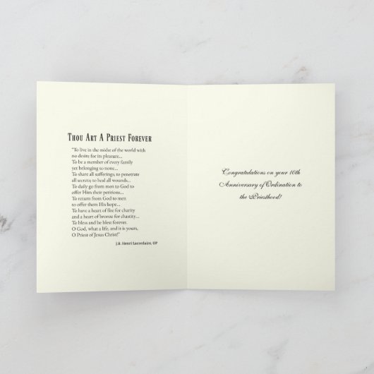 司教祭司叙任イエス カード (内部)