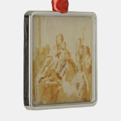 司教、修道士及び女性によって崇拝されるヴァージンおよび子供 メタルオーナメント (右)