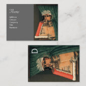 司書のモノグラム、グレー 名刺 (正面/裏面)