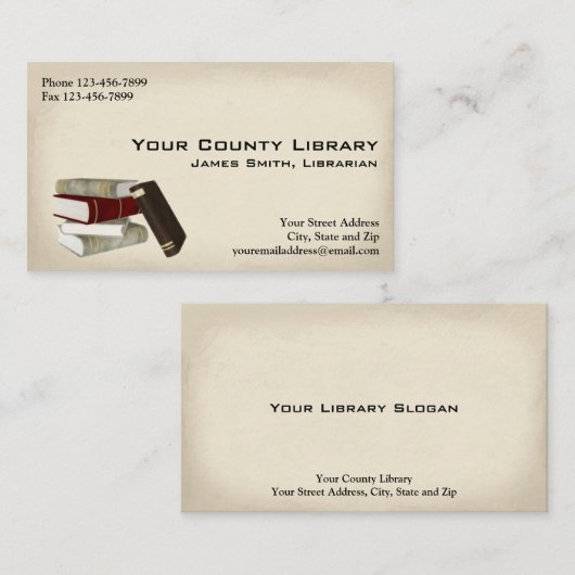 司書の図書館の名刺 名刺 (正面/裏面)