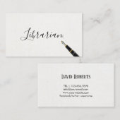 司書の手書きの原稿のエレガントな麻布 名刺 (正面/裏面)