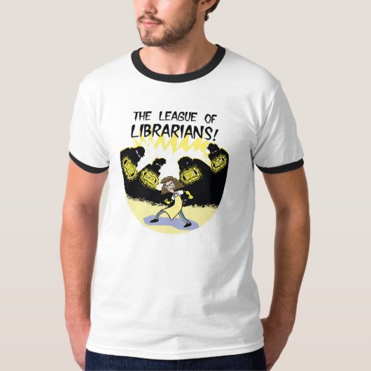 司書のTシャツのリーグ- guybrarianサイズ Tシャツ (正面)