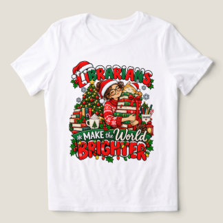 司書は世界をより明るくする クリスマスTシャツ トライブレンドTシャツ