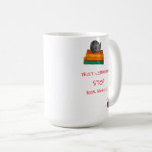 司書や本にメッセージ保護を書いたマグカップ コーヒーマグカップ (正面右)
