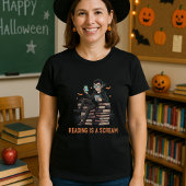 司書や読書家への可愛いハロウィンギフト Tシャツ