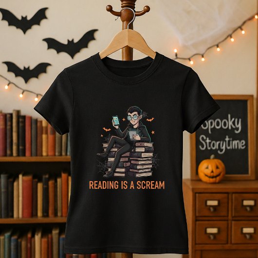 司書や読書家への可愛いハロウィンギフト Tシャツ