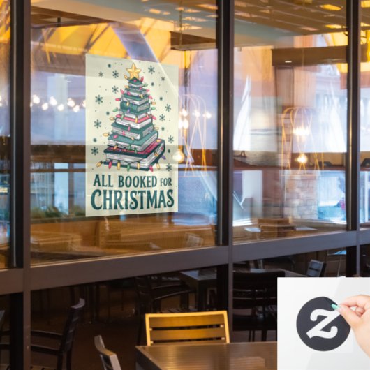 司書を愛する人のためのクリスマスプレゼントを予約 ウィンドウサイン (レストラン窓)