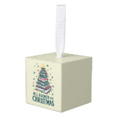 司書を愛する人のためのクリスマスプレゼントを予約 キューブオーナメント (正面アングル)