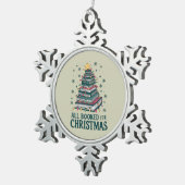 司書を愛する人のためのクリスマスプレゼントを予約 スノーフレークピューターオーナメント (右)