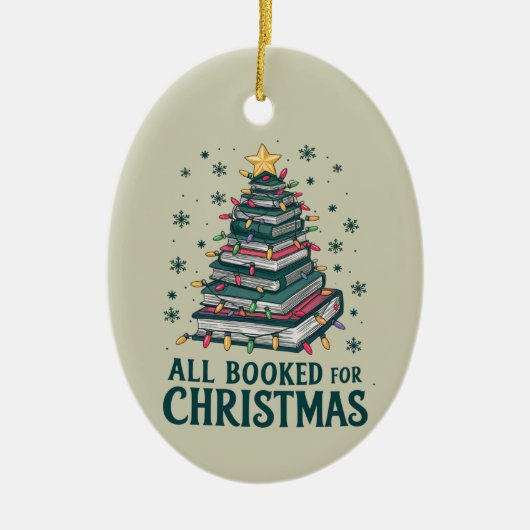 司書を愛する人のためのクリスマスプレゼントを予約 セラミックオーナメント (正面)