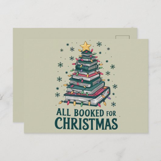 司書を愛する人のためのクリスマスプレゼントを予約 ポストカード (正面/裏面)