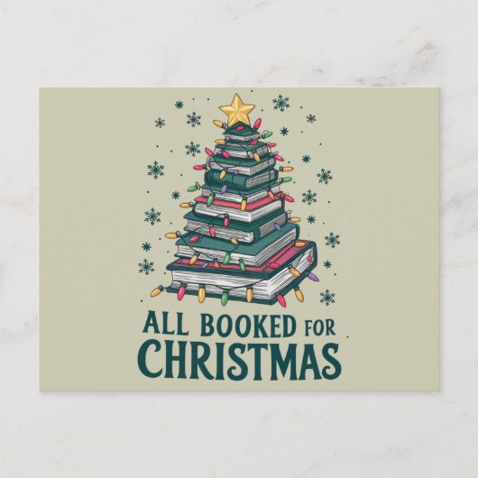 司書を愛する人のためのクリスマスプレゼントを予約 ポストカード (正面)