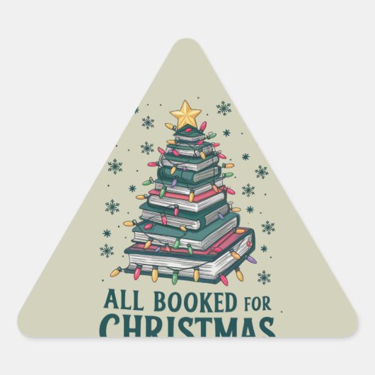司書を愛する人のためのクリスマスプレゼントを予約 三角形シール (正面)