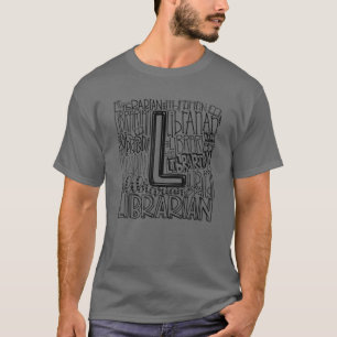 司書タイポグラフィ学校司書100日 Tシャツ