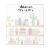 司書パーソナライズされた新学期本サボテン ノートパッド (正面)