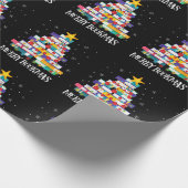 司書ブックラバーブックスクリスマスツリーメリーボー ラッピングペーパー (角)