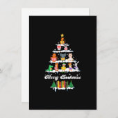 司書ブックラバーブックスクリスマスツリーメリーボー 招待状 (正面/裏面)