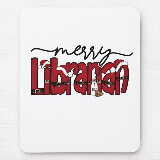 司書メリー司書クリスマス本愛人図書館 マウスパッド (正面)