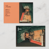 司書モノグラム，ピンク 名刺 (正面/裏面)