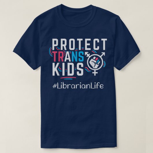 司書保護のトランスキッズトランスジェンダー Tシャツ (デザイン正面)