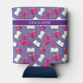 司書先生とブックワームのピンクブックスデザイン 缶クーラー (裏面)