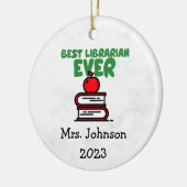 「司書最高の者は今まで」クリスマスの装飾 セラミックオーナメント (左)