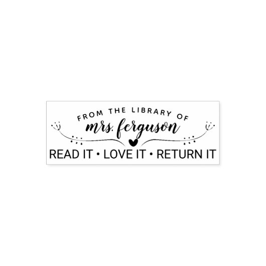 司書読者はそれを返すことを愛してパーソナライズされたいる セルフインキングスタンプ (デザイン)