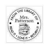 司書読者はそれを返すことを愛してパーソナライズされたいる セルフインキングスタンプ (デザイン)