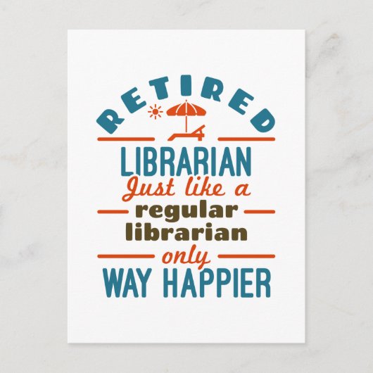 司書退職したの退職おもしろい幸福 ポストカード (正面)