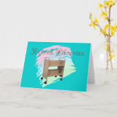 司書退職した空カート カード (黄色い花)