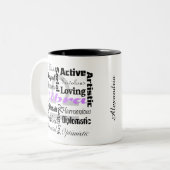 司書〔占星術の〕十二宮図占星術占星術特性コラージュ ツートーンマグカップ (正面左)