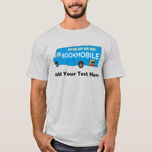 司書、読書愛好家、ブックモバイルグラフィック用 Tシャツ (正面)