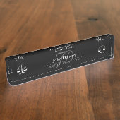 司法はかりで測教室|白黒 デスクネームプレート (側面)