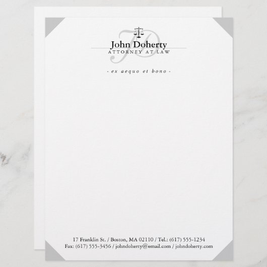 司法はかりで測教室|白黒 レターヘッド (正面/裏面)