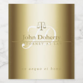 司法はかりで測階級 |金ゴールドイニシャル ワインラベル (シングルラベル)