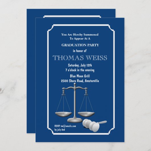 司法卒業招待状 招待状 (正面/裏面)