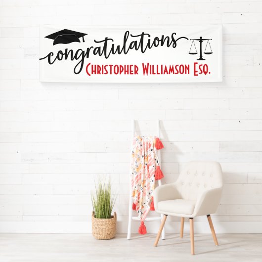 司法法廷弁護士の卒業祝い 横断幕 (インサイチュ)