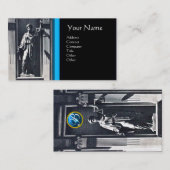 司法法律事務所,弁護士ブルーブラックモノグラム 名刺 (正面/裏面)