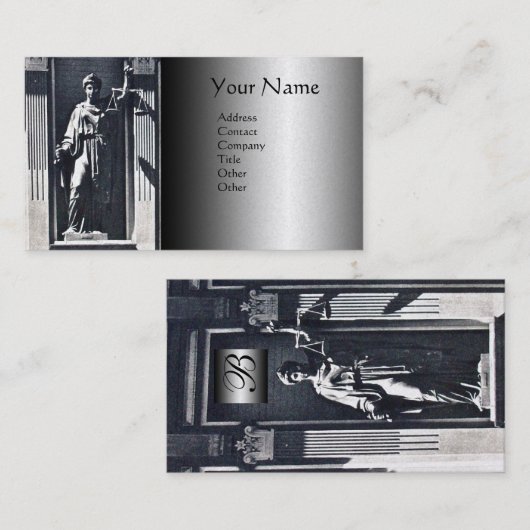 司法法律事務所、弁護士メタリックモノグラム 名刺 (正面/裏面)