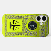 司法法律事務所、弁護士モノグラムイエロー Case-Mate iPhoneケース (裏面 (横))